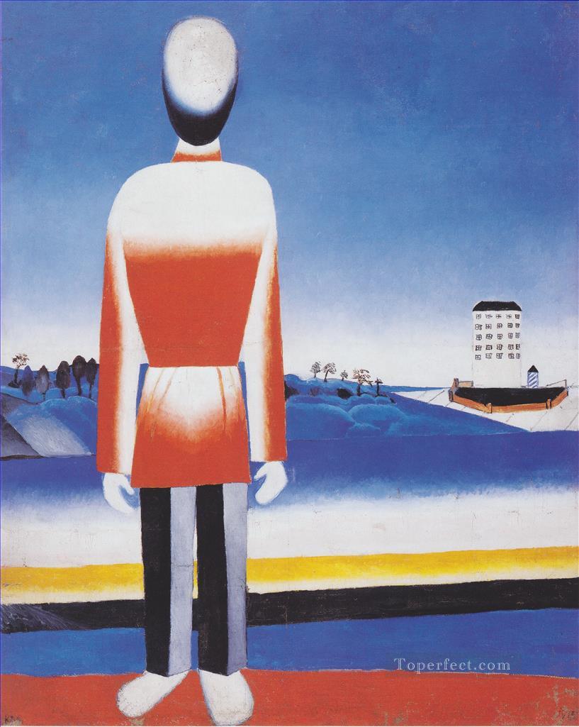 man suprematic in landscape 1930 Kazimir Malevich Oil Paintings